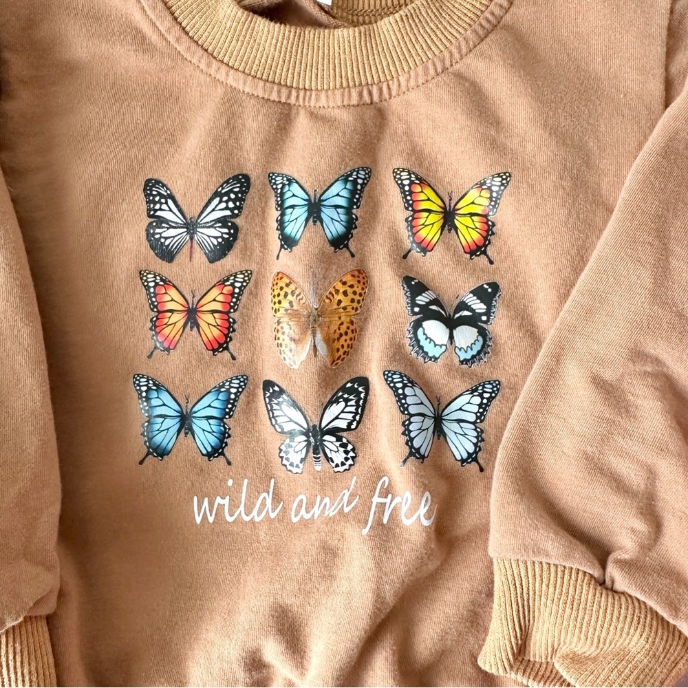 Cat & Jack Romper and Butterfly Print Pullover - Picture 3 of 7